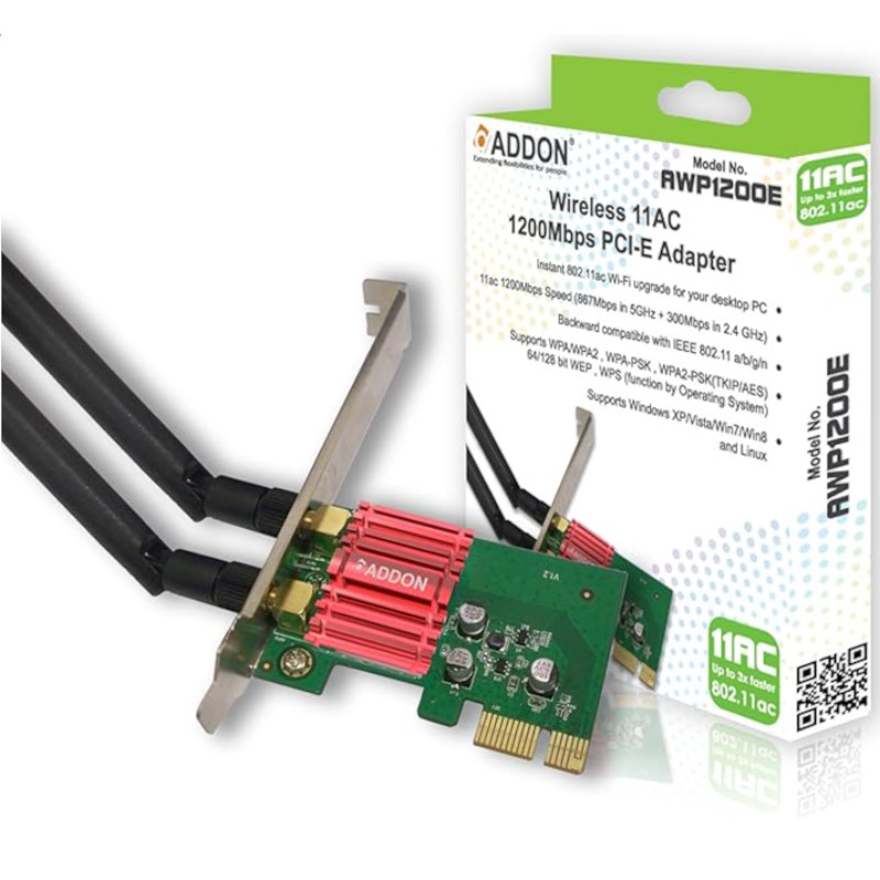 1200Mbps 11ac Dual Band PCIe Wi-Fi 5 / Bluetooth 4 1200Mbps 11ac Dual Band PCIe Wi-Fi 5 / Bluetooth 4