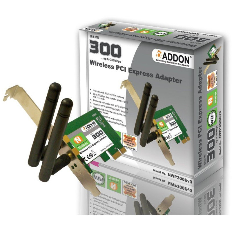 300Mbps 11n 2.4GHz Single Band PCIe Wi-Fi 4 Adapter 300Mbps 11n 2.4GHz Single Band PCIe Wi-Fi 4 Adapter