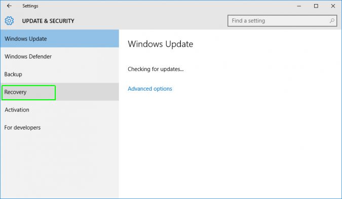 Resetting Windows 10 Step 3