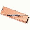 Gigabyte AORUS PCIe Gen 4 NVMe M.2 SSD drive with full copper heatsink enclosure top angle view