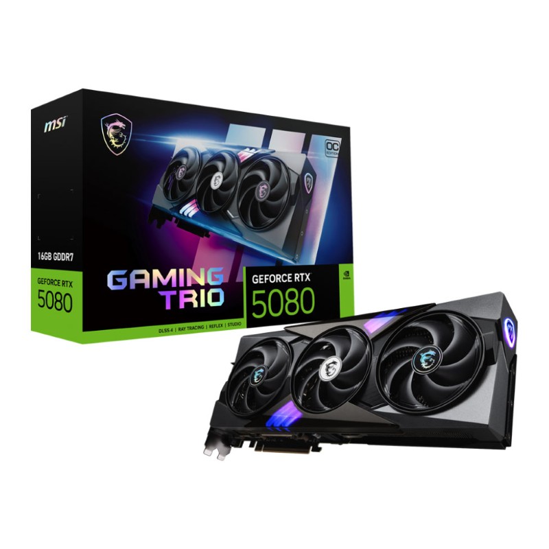 MSI GEFORCE RTX 5080 16GB GDDR7 GAMING TRIO OC Graphics Card