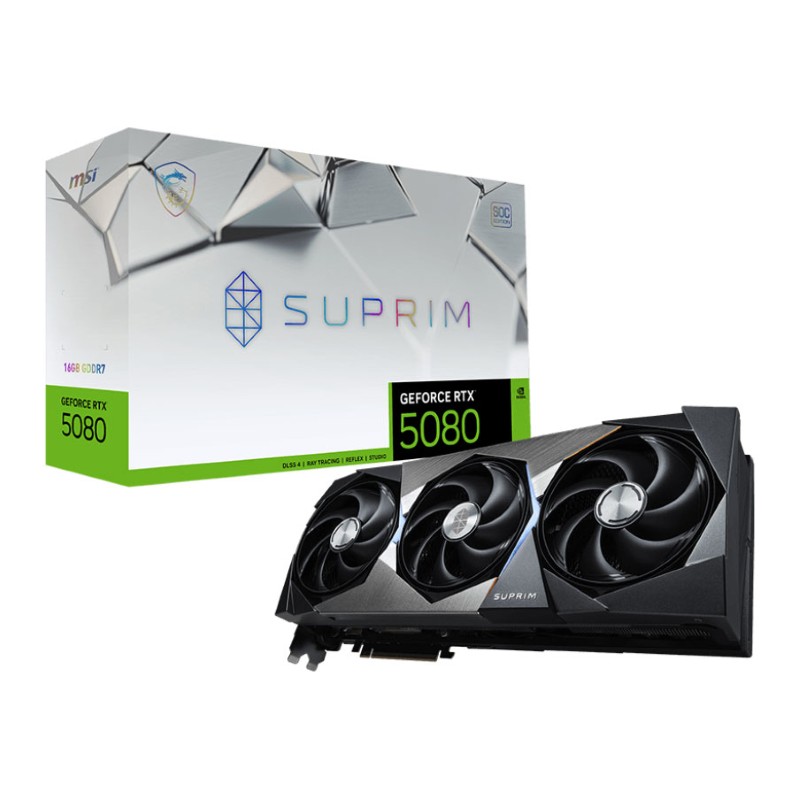 MSI SUPRIM GEFORCE RTX 5080 16GB GDDR7 SOC Graphics Card