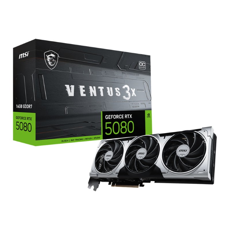 MSI GEFORCE RTX 5080 16GB GDDR7 VENTUS 3X OC PLUS Graphics Card