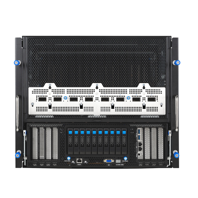 ASUS XA NB3I-E12 9U NVIDIA HGX B300 8-GPU Server 2048GB RAM / 15.24TB Front view