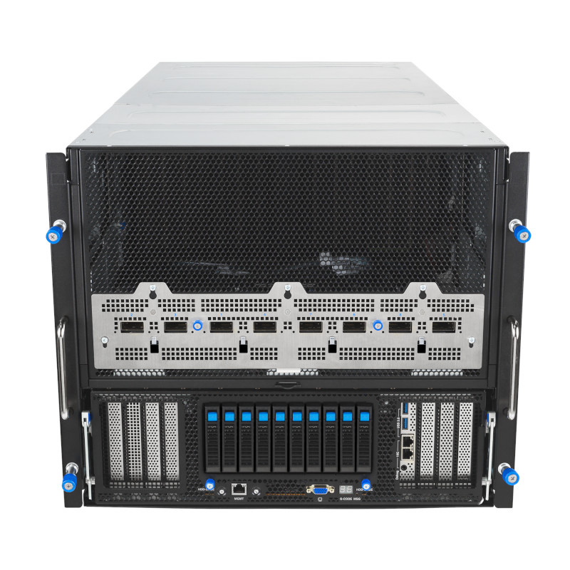 ASUS XA NB3I-E12 9U NVIDIA HGX B300 8-GPU Server 2048GB RAM / 15.24TB - Front top angle