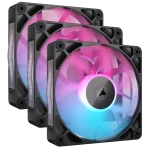 Corsair iCUE LINK RX120 RGB 120mm Fans, Triple Pack with Hub, Black