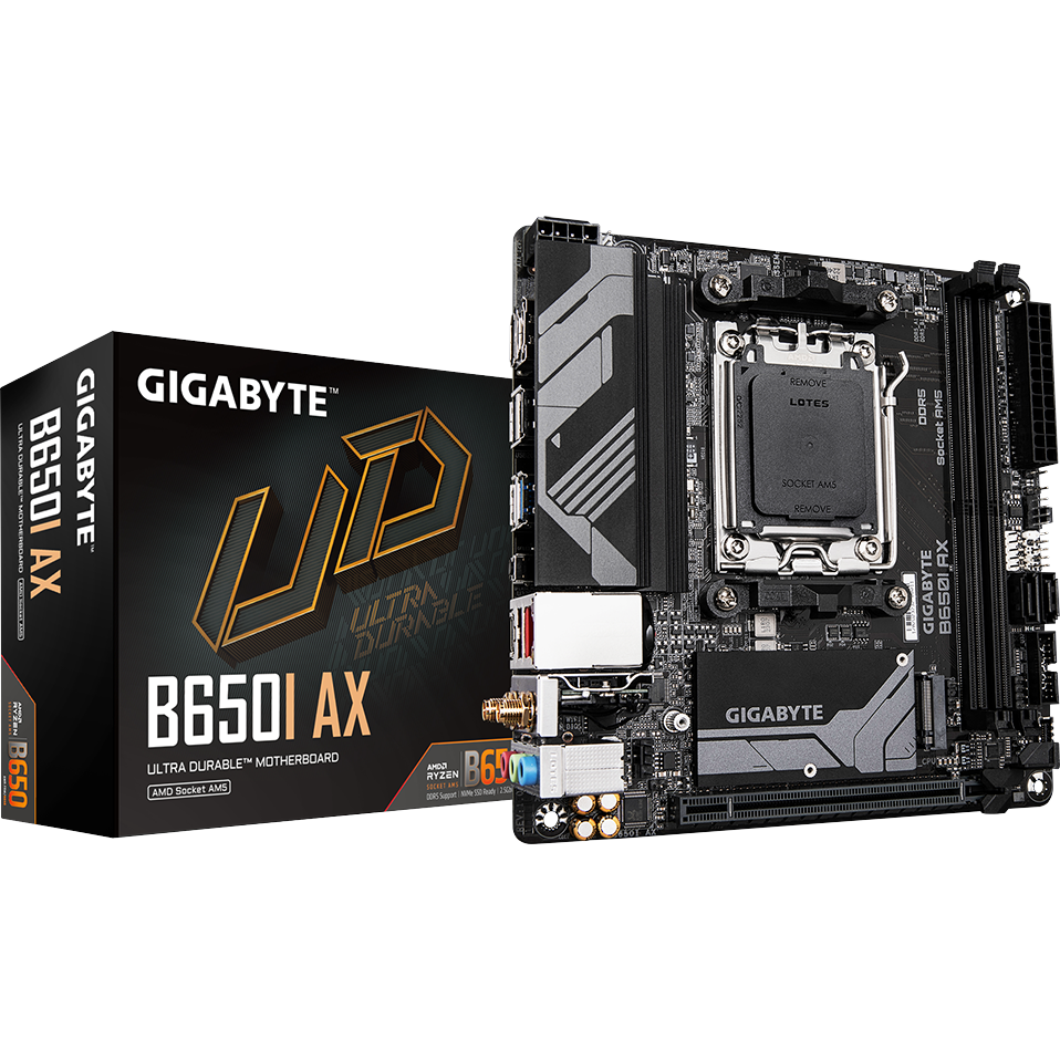 Gigabyte B650I AX AM5 Mini-ITX DDR5 Wi-Fi 6E Motherboard Gigabyte B650I AX AM5 Mini-ITX DDR5 Wi-Fi 6E Motherboard